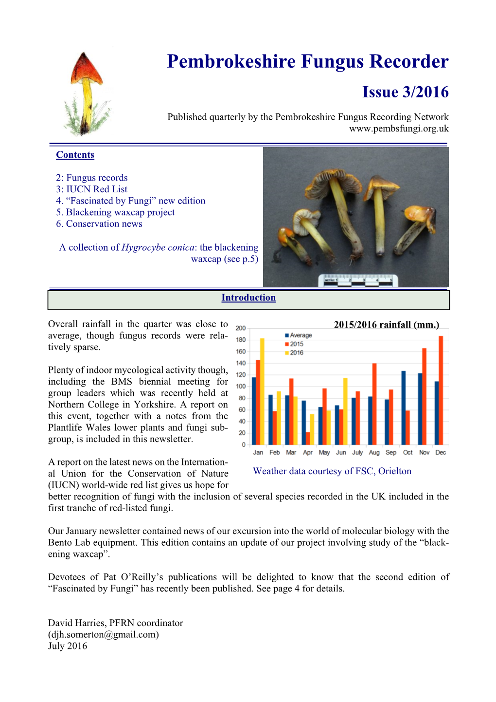 Pembrokeshire Fungus Recorder Issue 3/2016