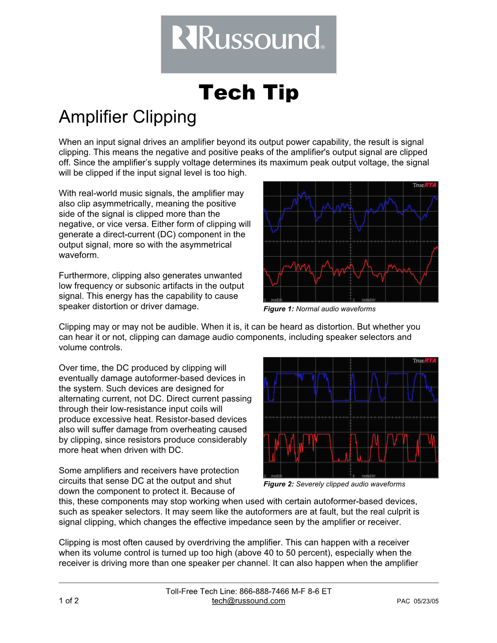 Russound Amplifier Clipping Tips