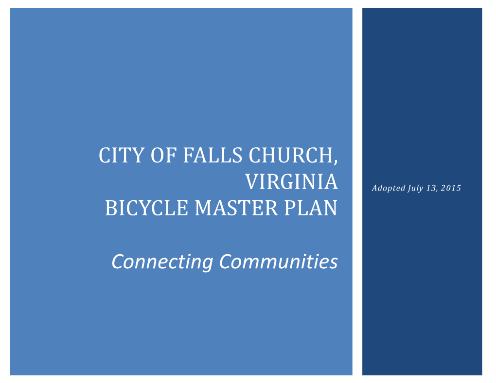 City of Falls Church, Virginia Bicycle Master Plan