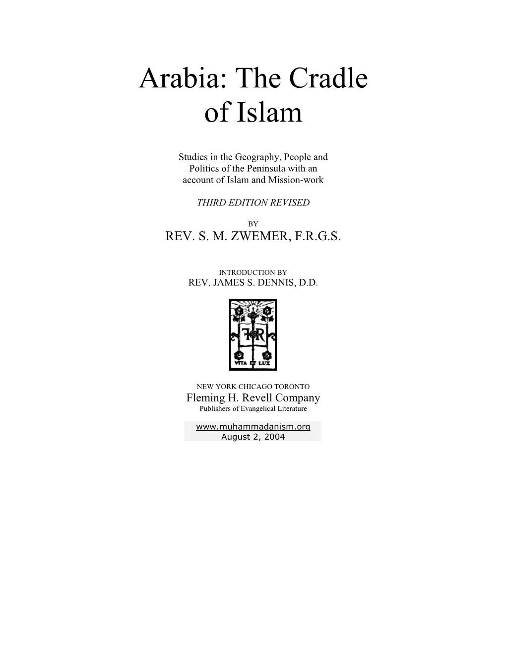 Arabia: the Cradle of Islam
