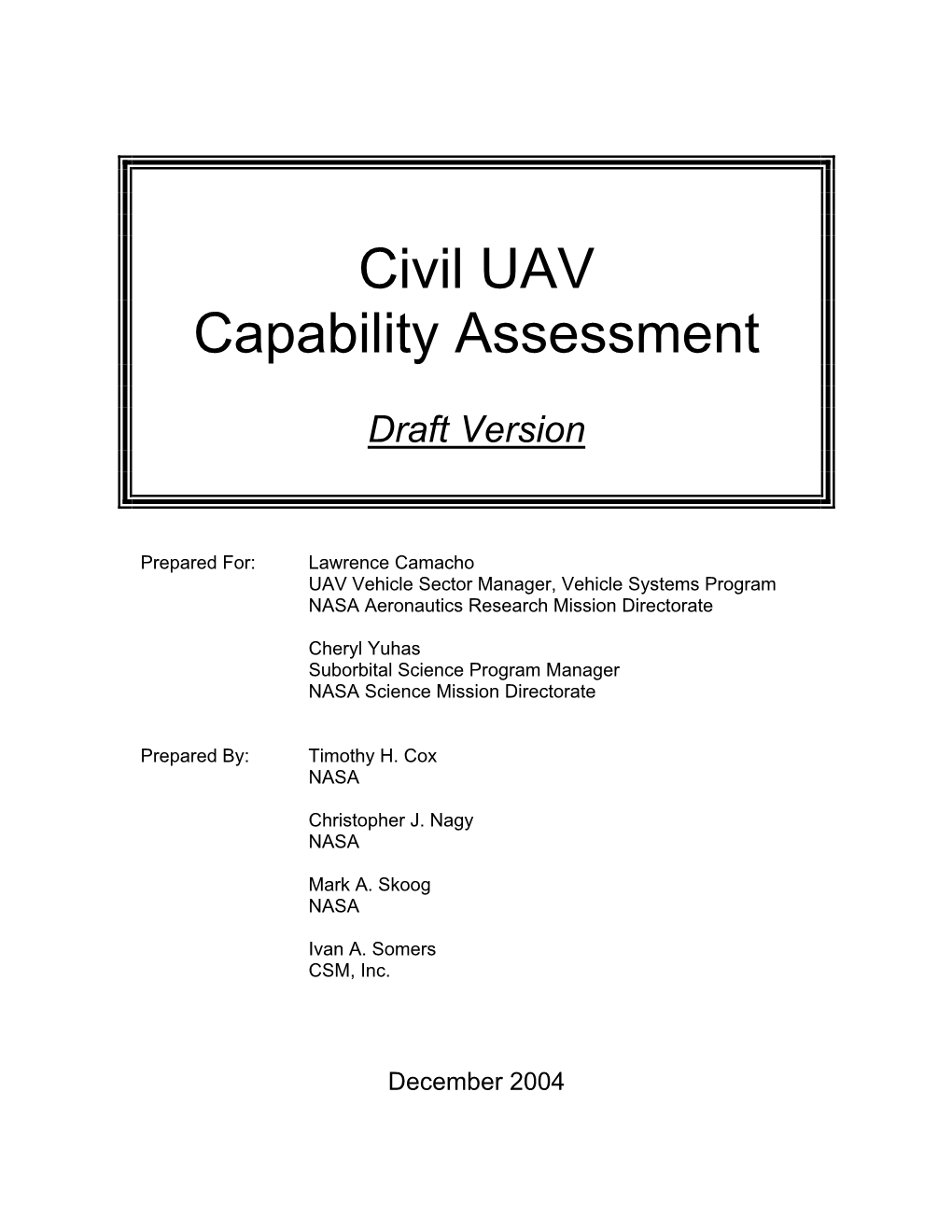 Civil UAV Capability Assessment