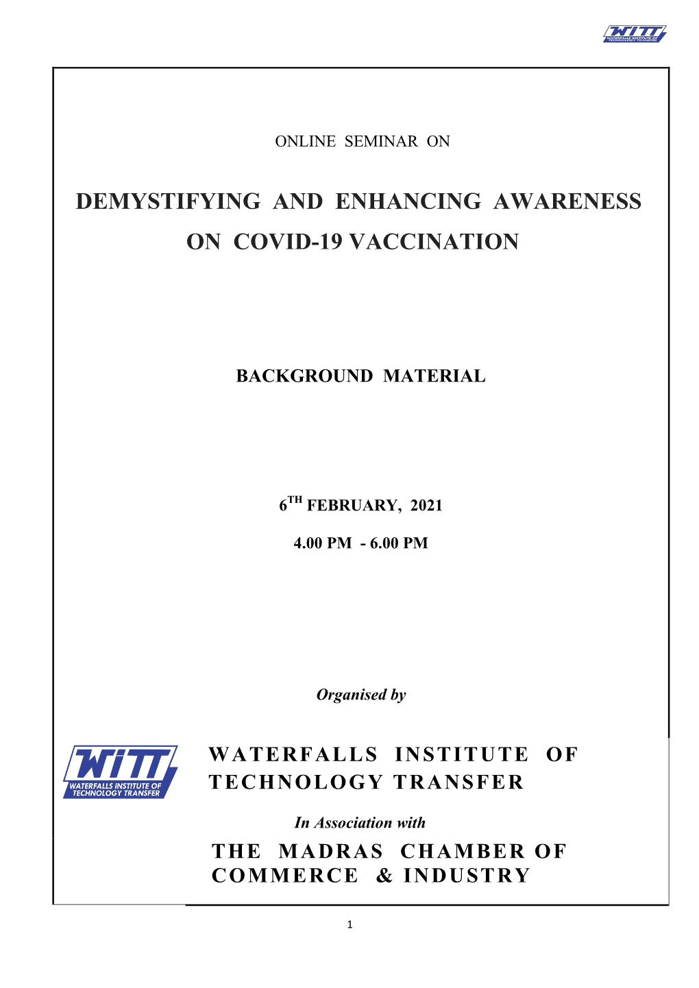 Demystifying and Enhancing Awareness on Covid-19 Vaccination