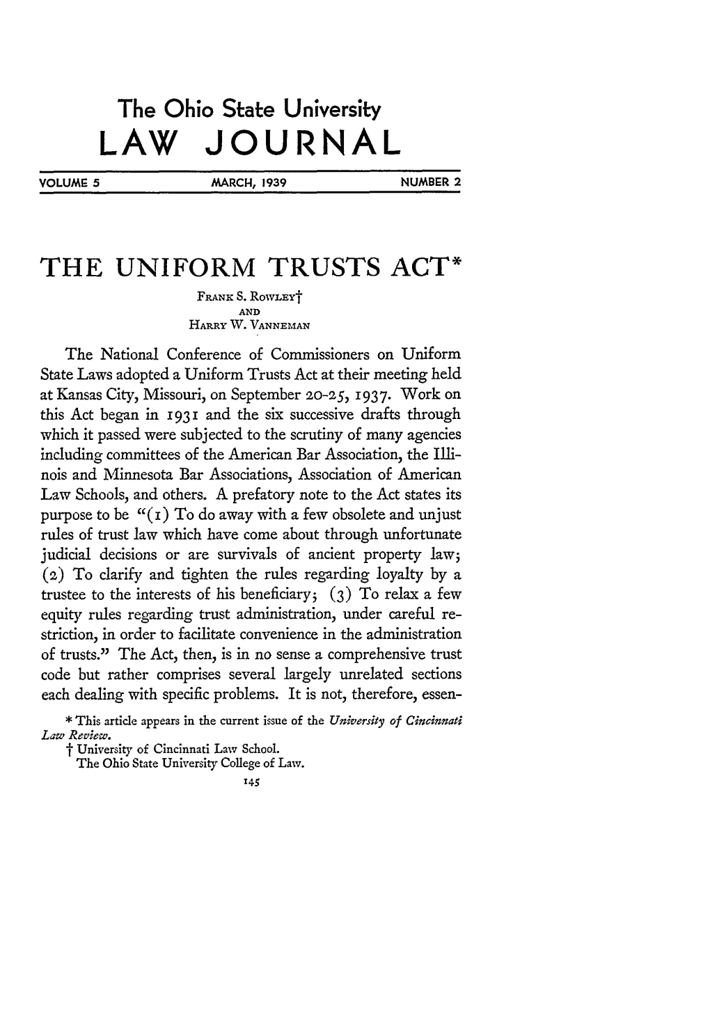 Uniform Trusts Act