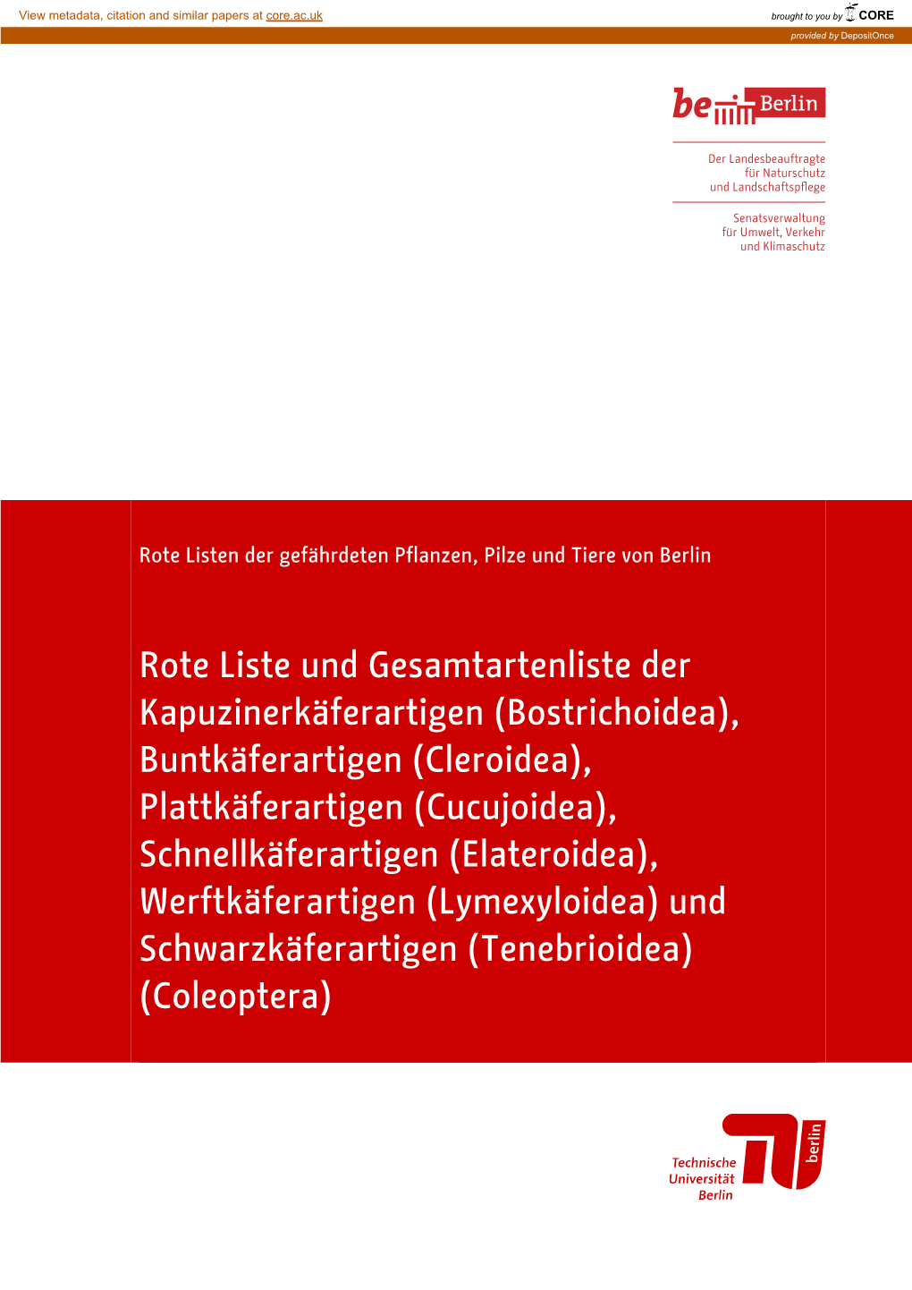 Rote Liste Und Gesamtartenliste Der Kapuzinerkäferartigen