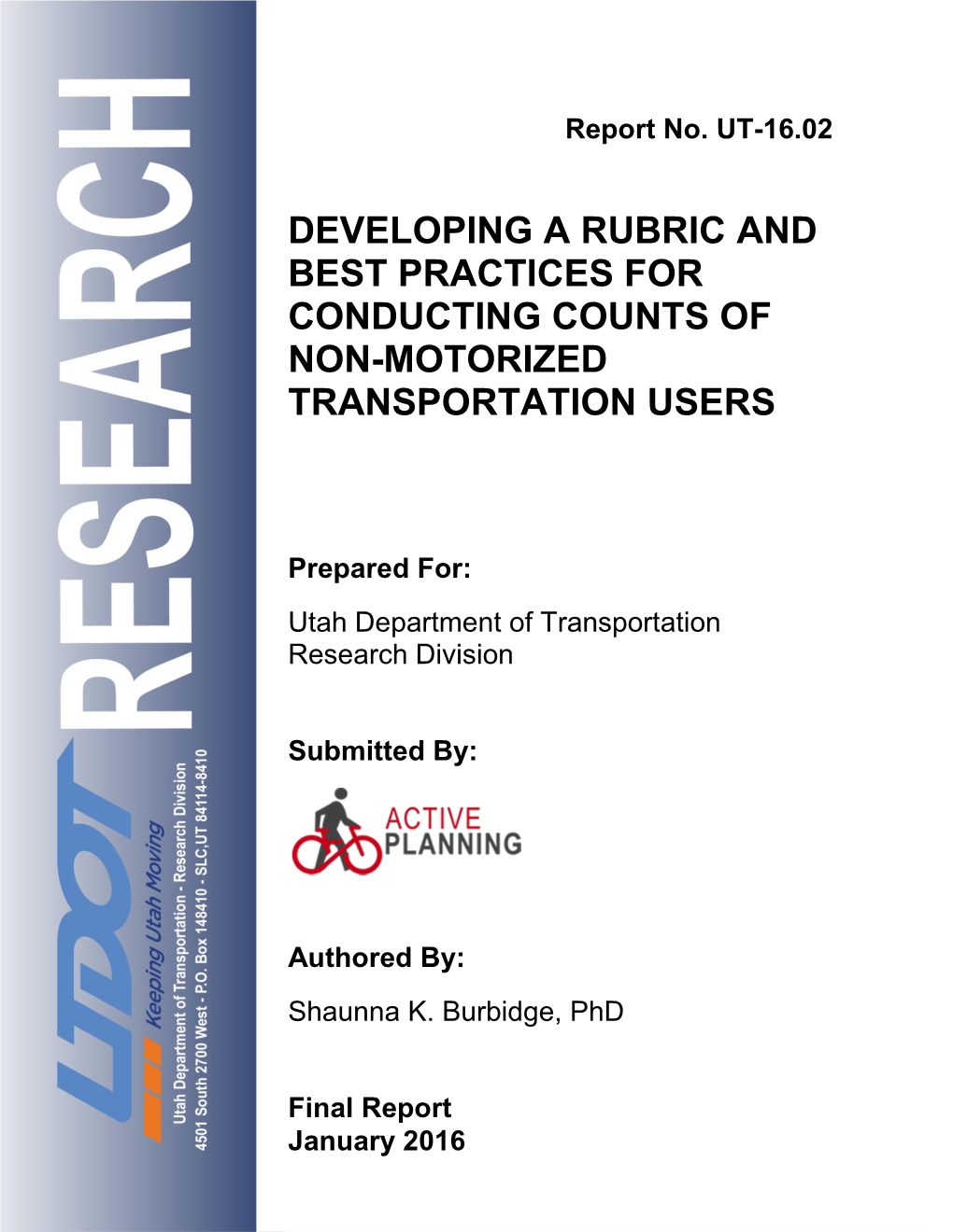 Template for UDOT Research Reports