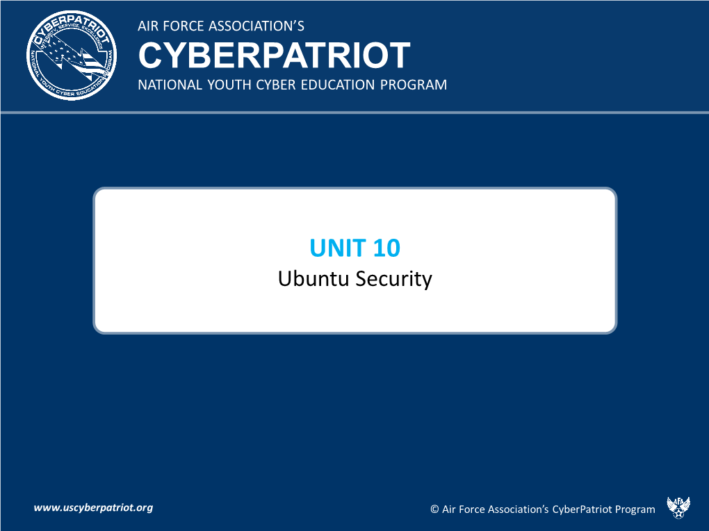UNIT 10 Ubuntu Security