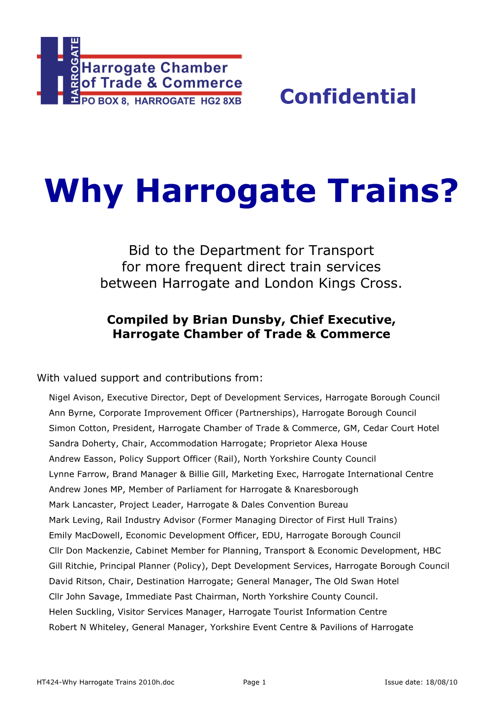 Why Harrogate Trains?