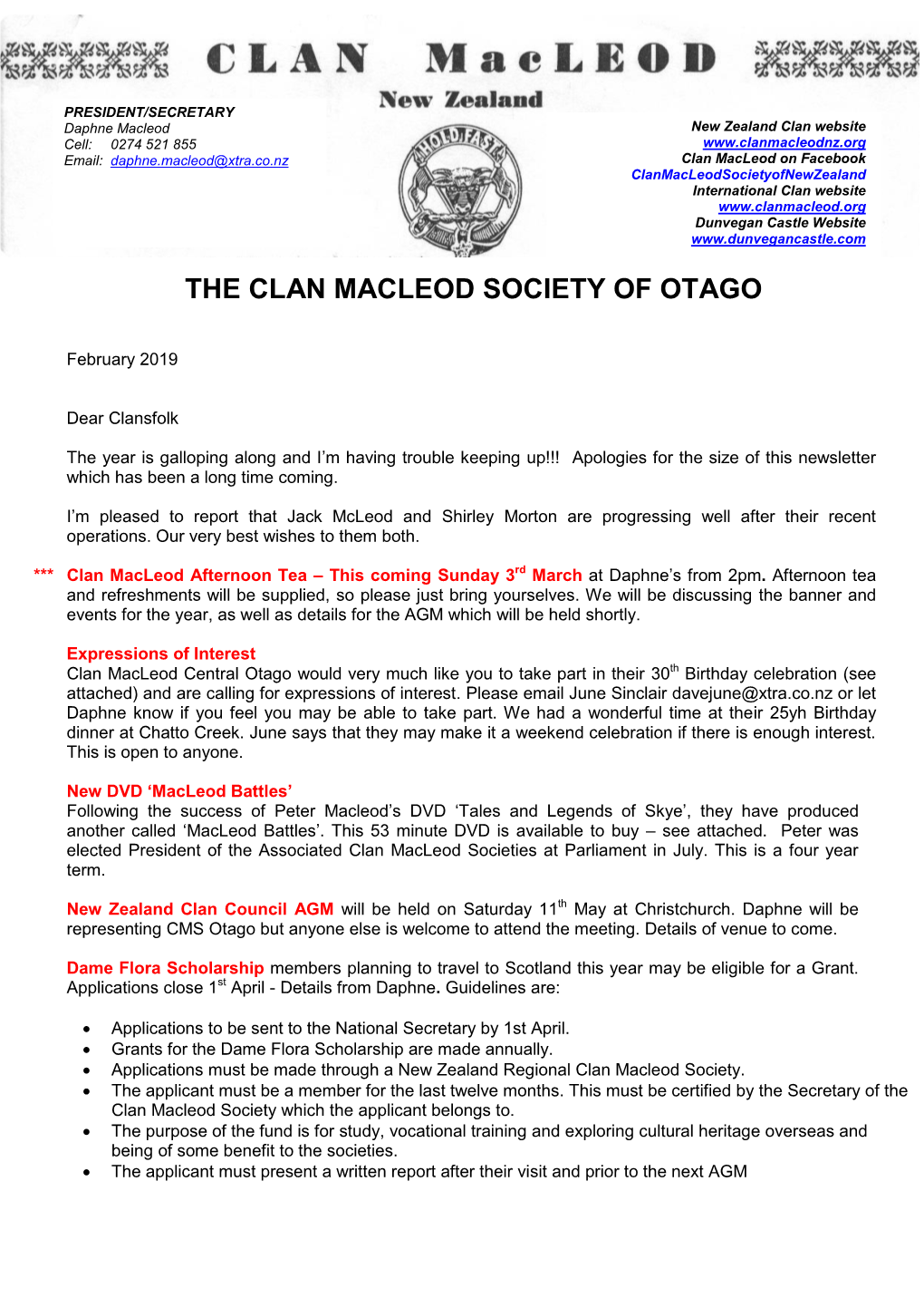 The Clan Macleod Society of Otago