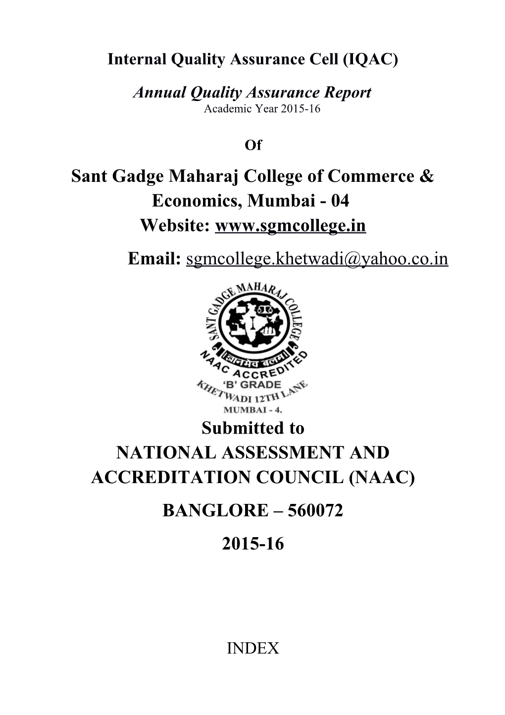 Internal Quality Assurance Cell (IQAC)