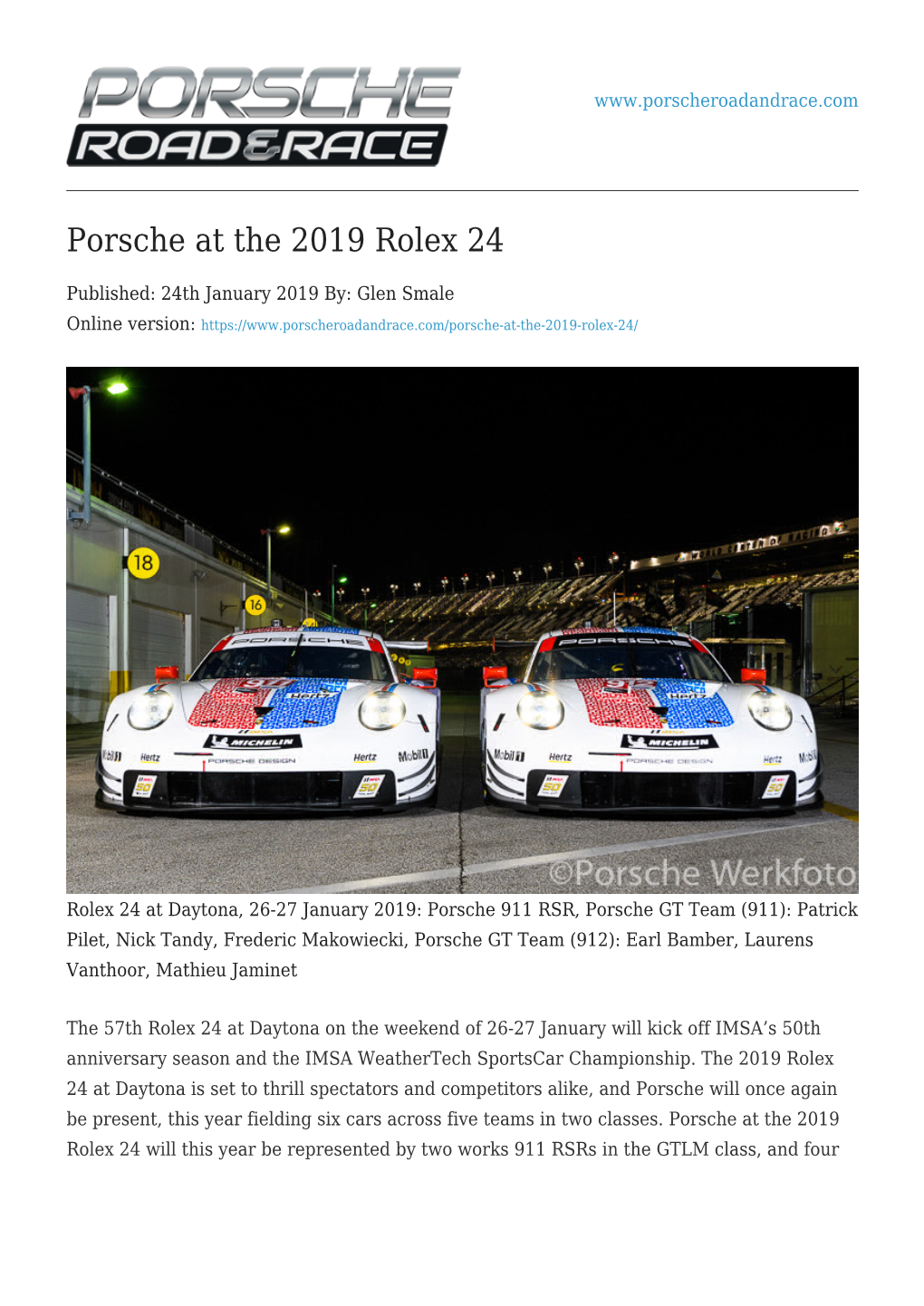 Porsche at the 2019 Rolex 24