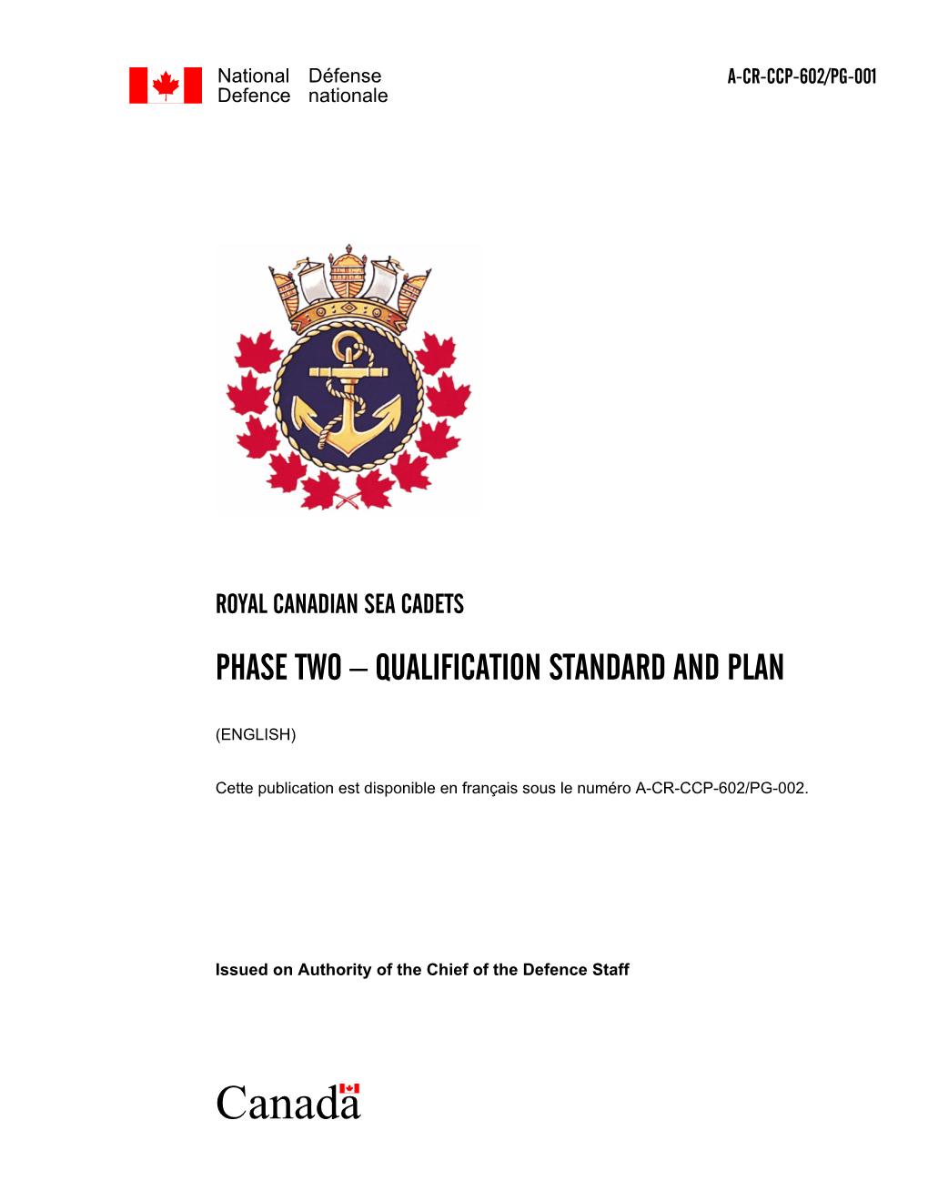 Phase 2 Qualification Standard Plan