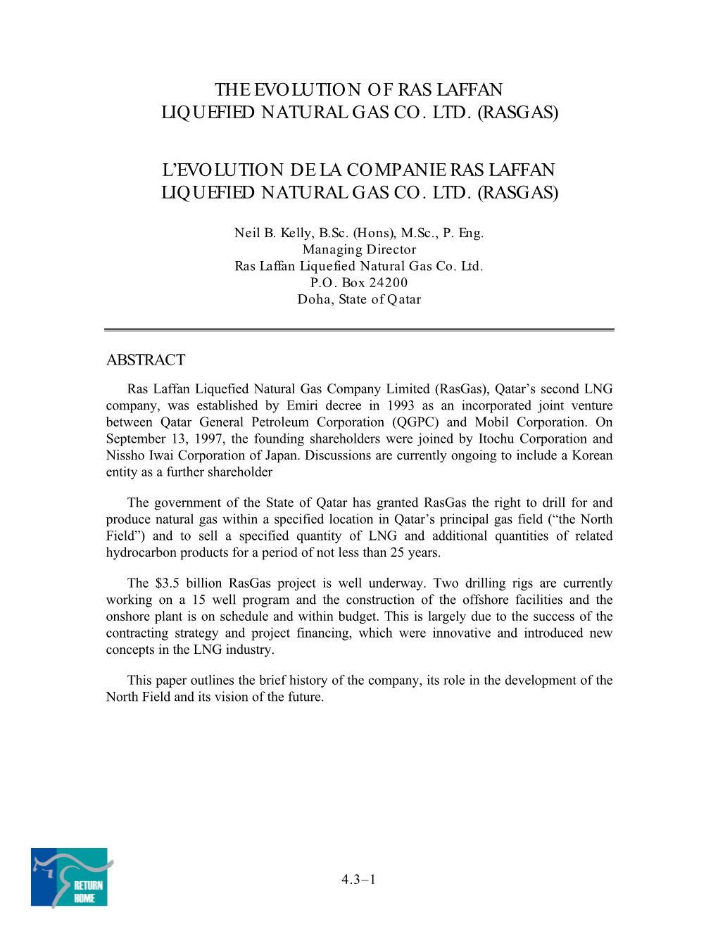 The Evolution of Ras Laffan Liquefied Natural Gas Co. Ltd. (Rasgas)