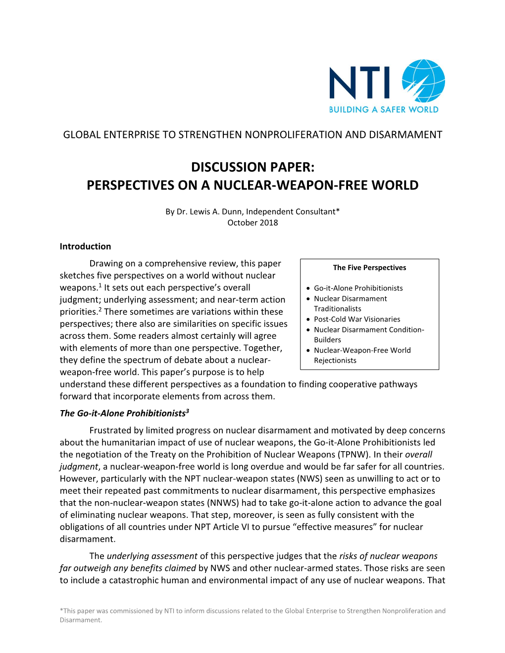Perspectives on a Nuclear-Weapon-Free World