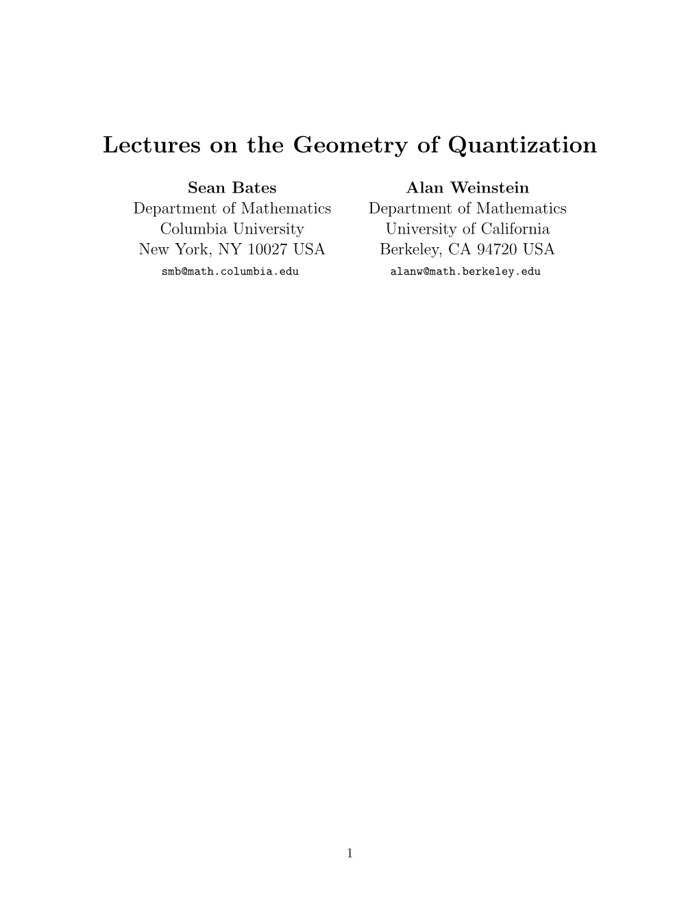 Lectures on the Geometry of Quantization