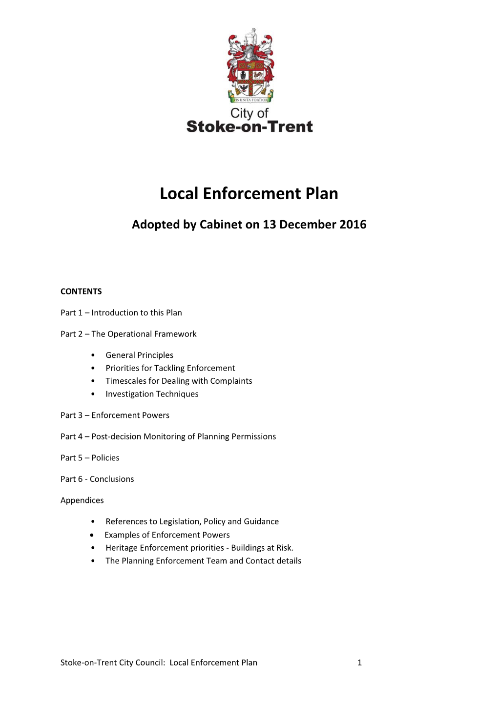 Local Enforcement Plan