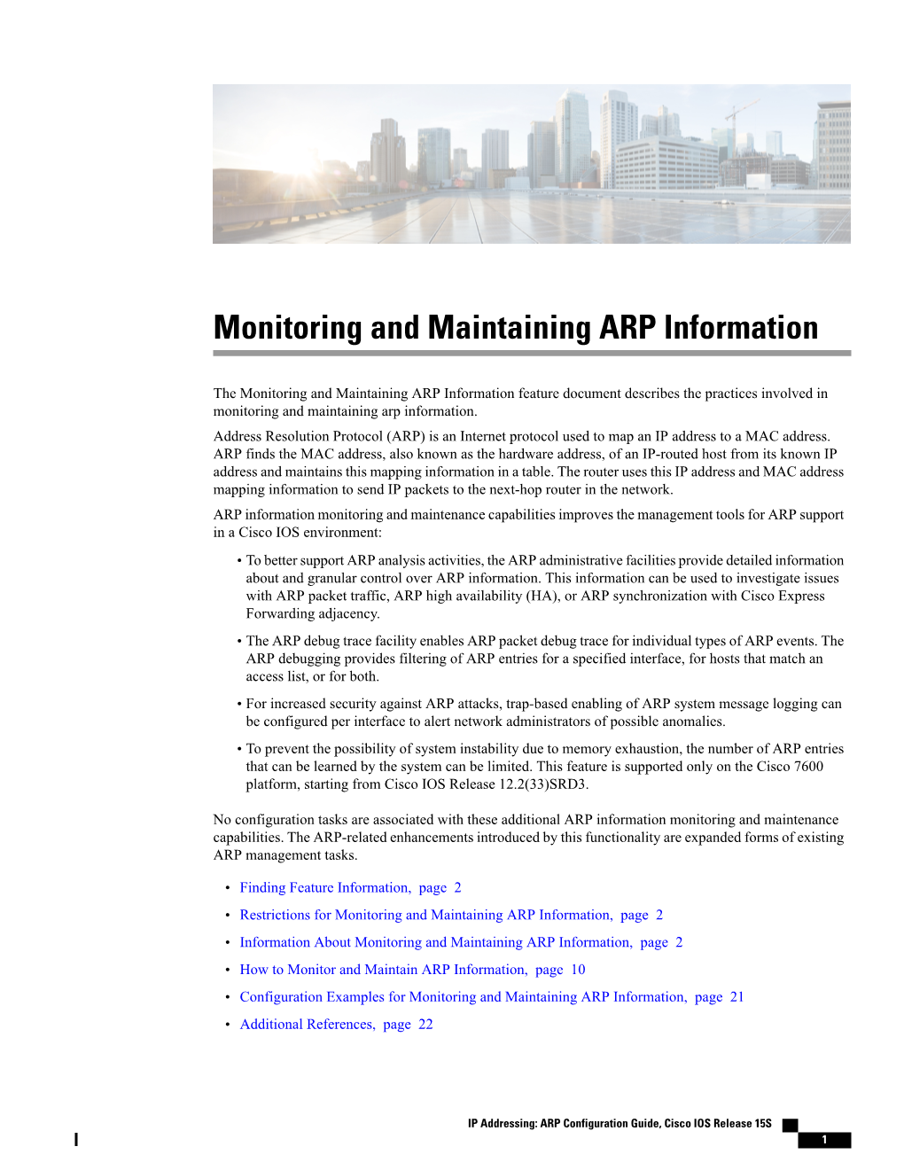 Monitoring and Maintaining ARP Information