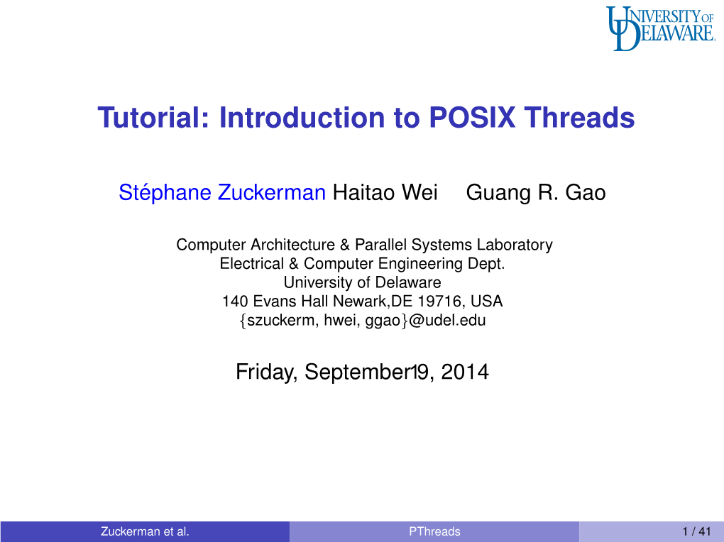 POSIX Threads