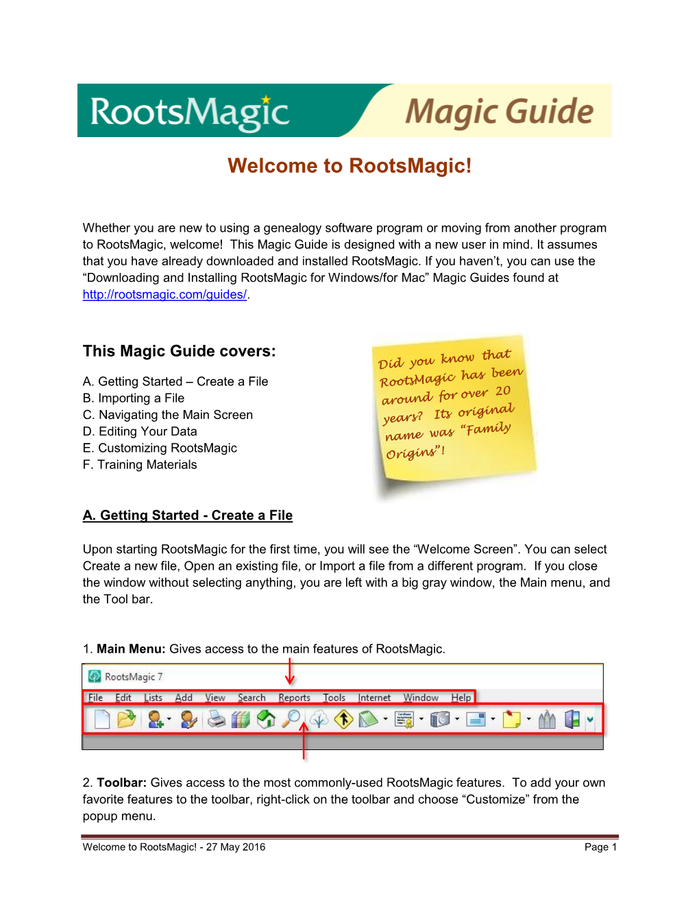 Welcome to Rootsmagic!