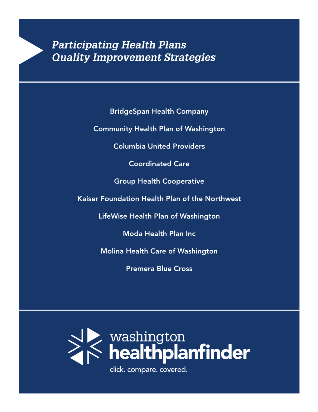 Participating Health Plans Quality Improvement Strategies