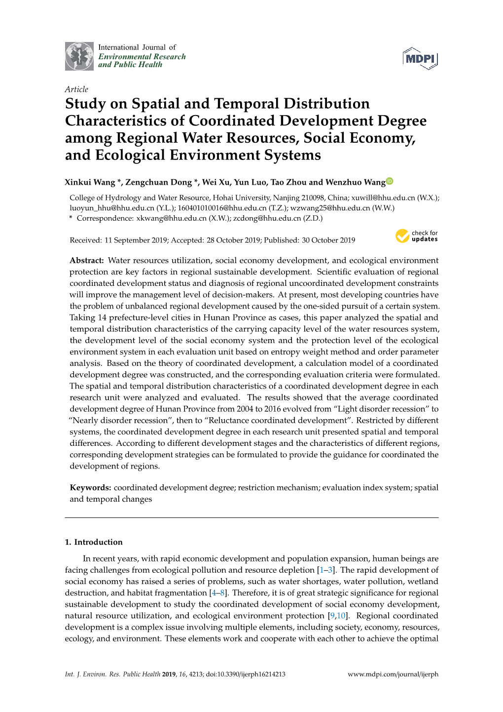 Study on Spatial and Temporal Distribution Characteristics Of