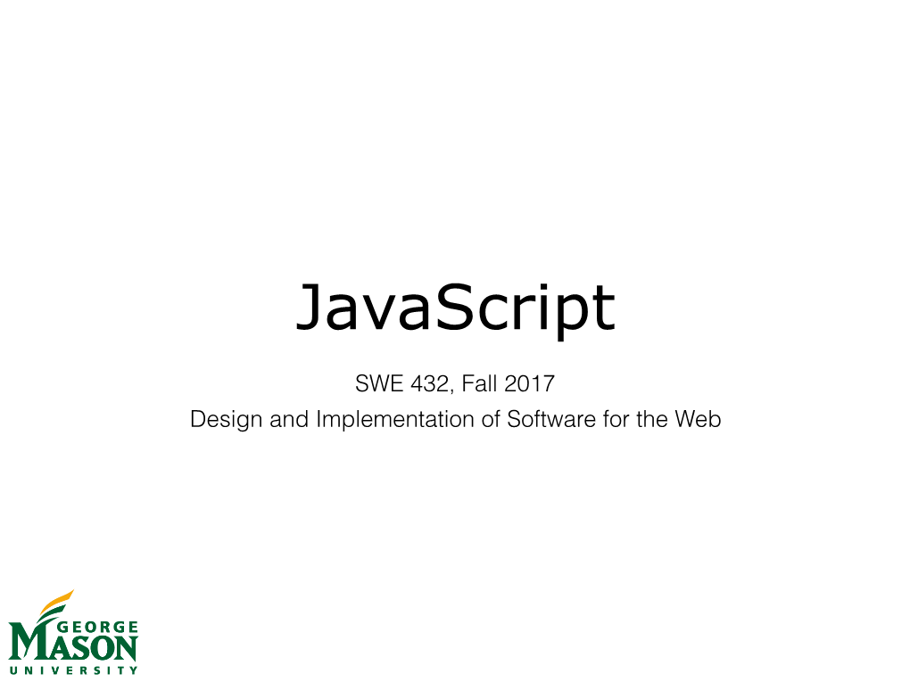 Lecture 2- Javascript