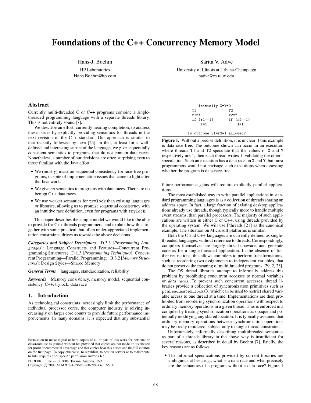 Foundations of the C++ Concurrency Memory Model