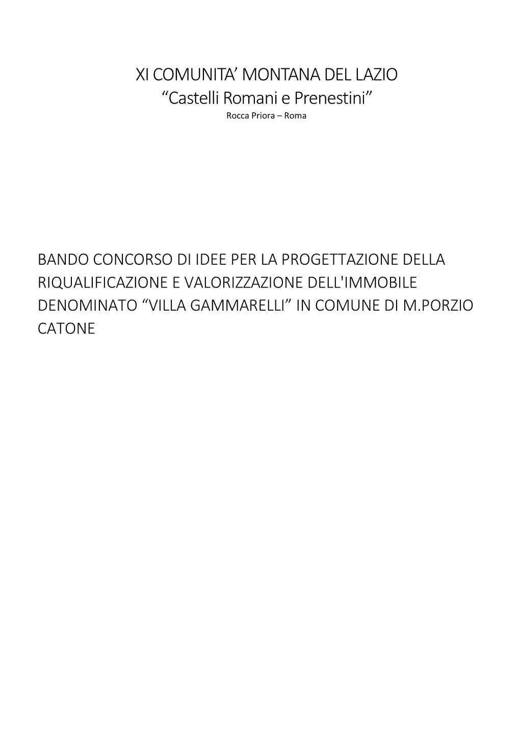 Castelli Romani E Prenestini” Rocca Priora – Roma