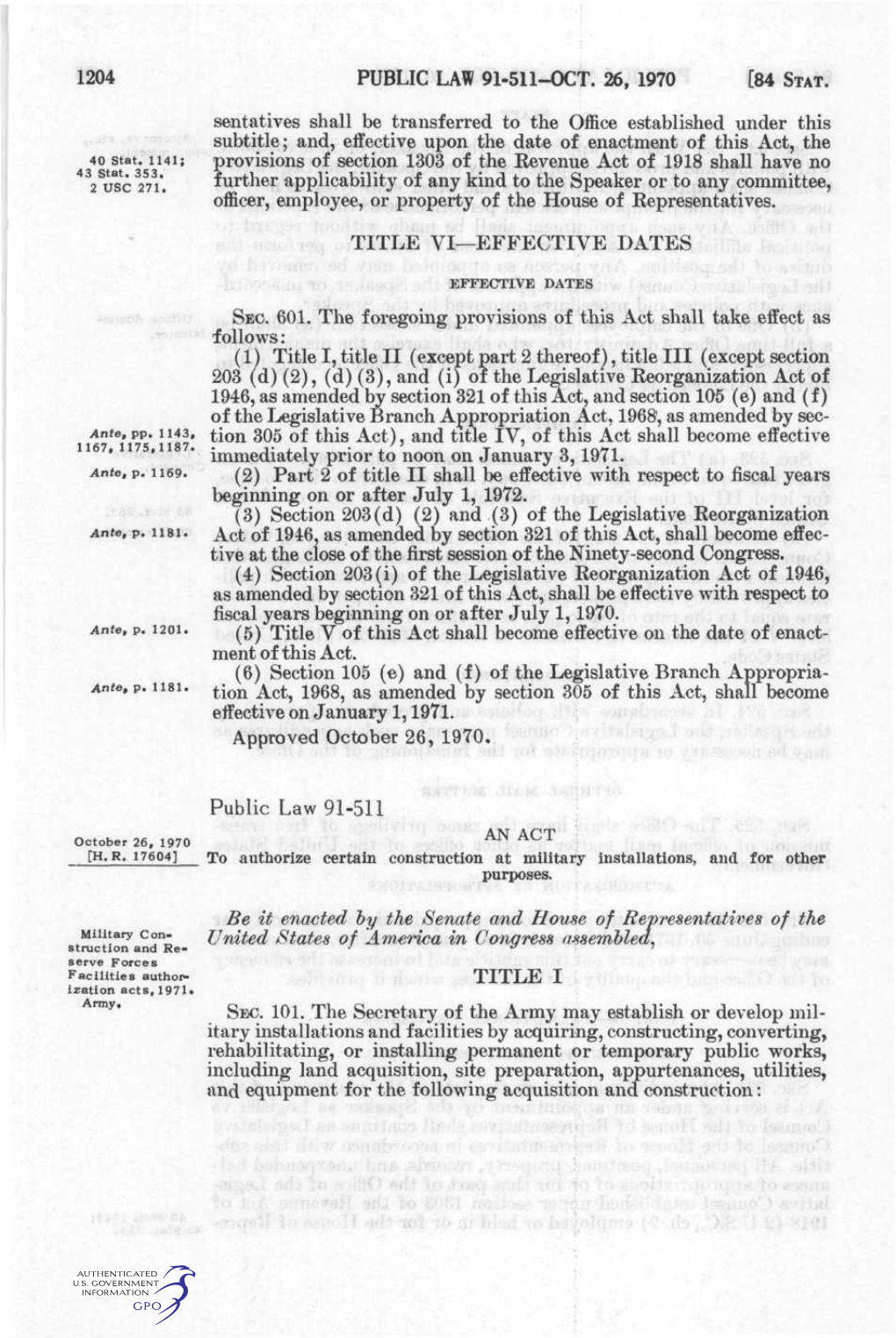 1204 Public Law 91.511-Oct. 26. 1970 [84 Stat