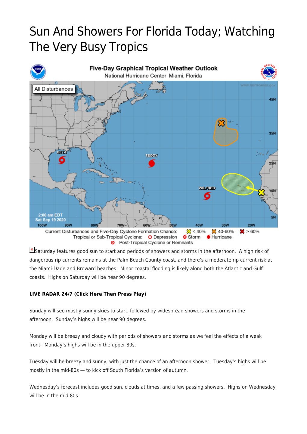 Watching the Very Busy Tropics