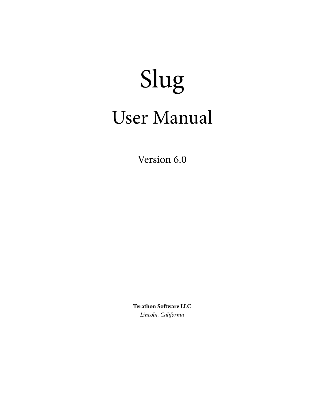 Slug User Manual