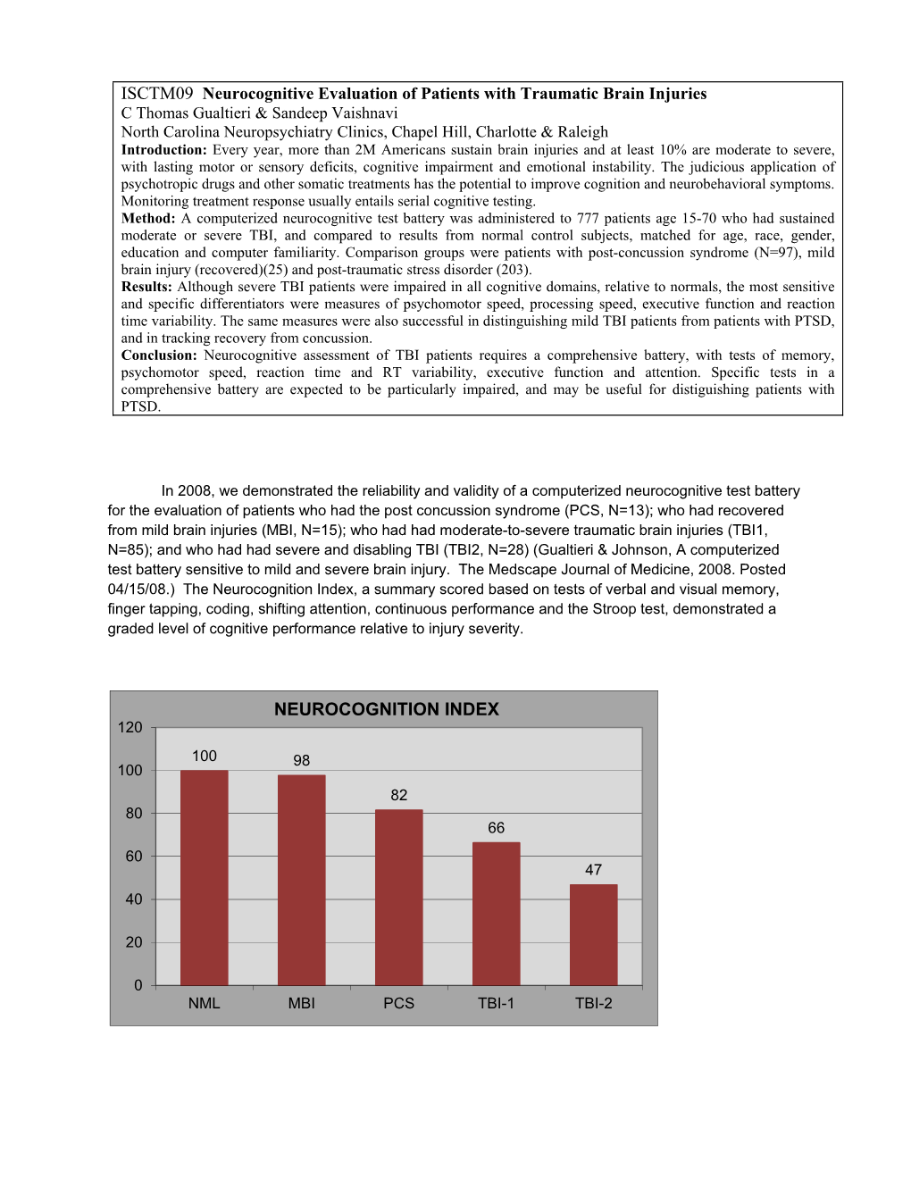 Neurocognitive Evaluation of Patients with Traumatic Brain Injuries