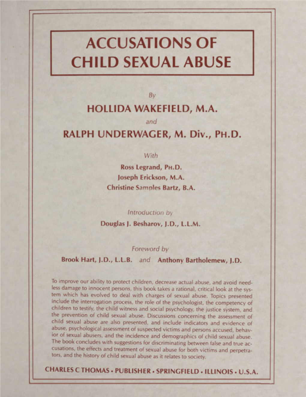 Accusations of Child Sexual Abuse