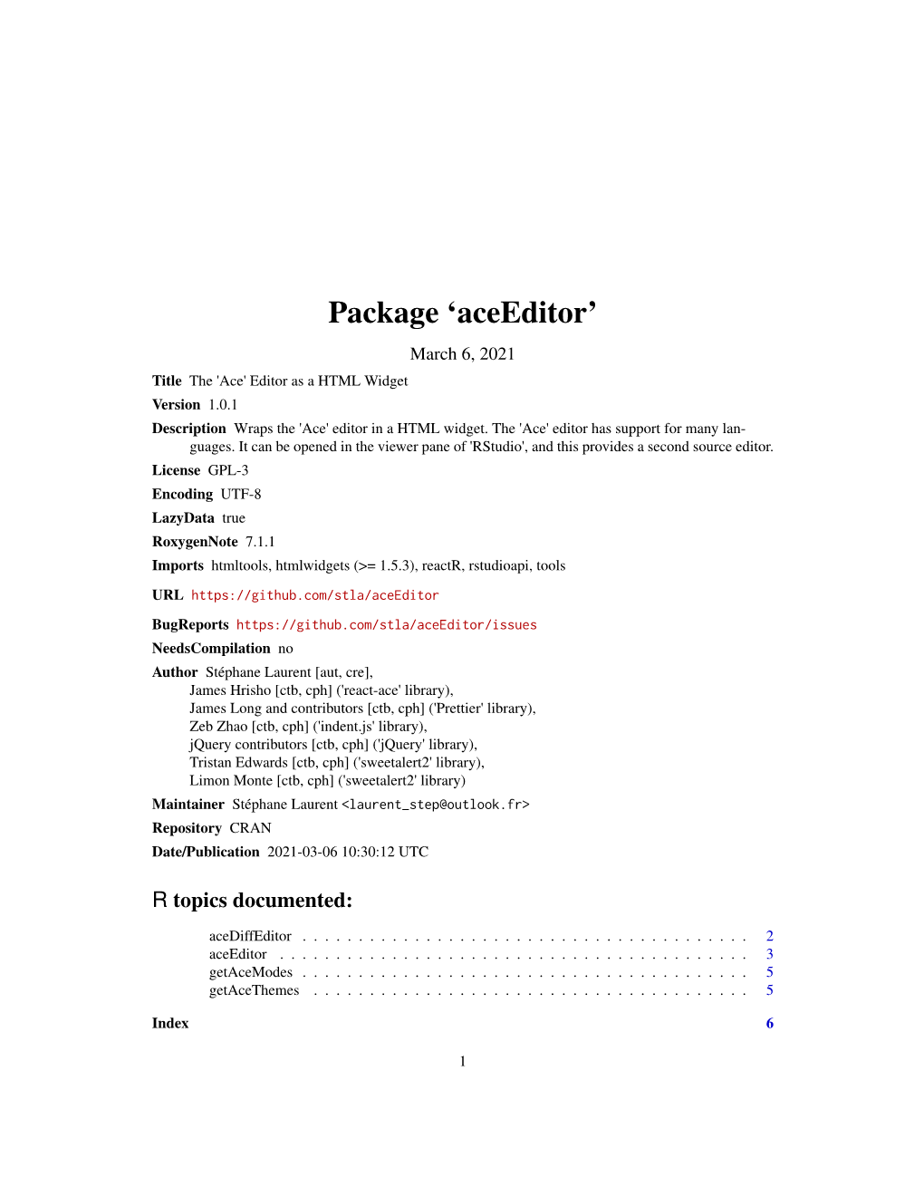 Package 'Aceeditor'