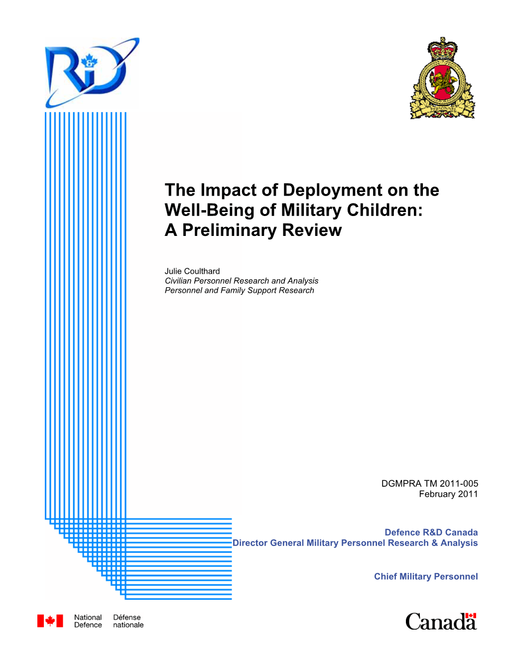 The Impact of Deployment on the Well-Being of Military Children: a Preliminary Review