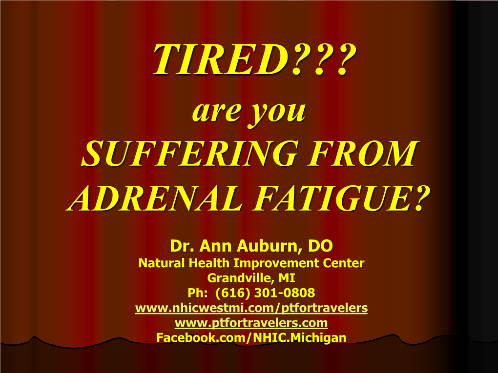 Adrenal Fatigue Lecture