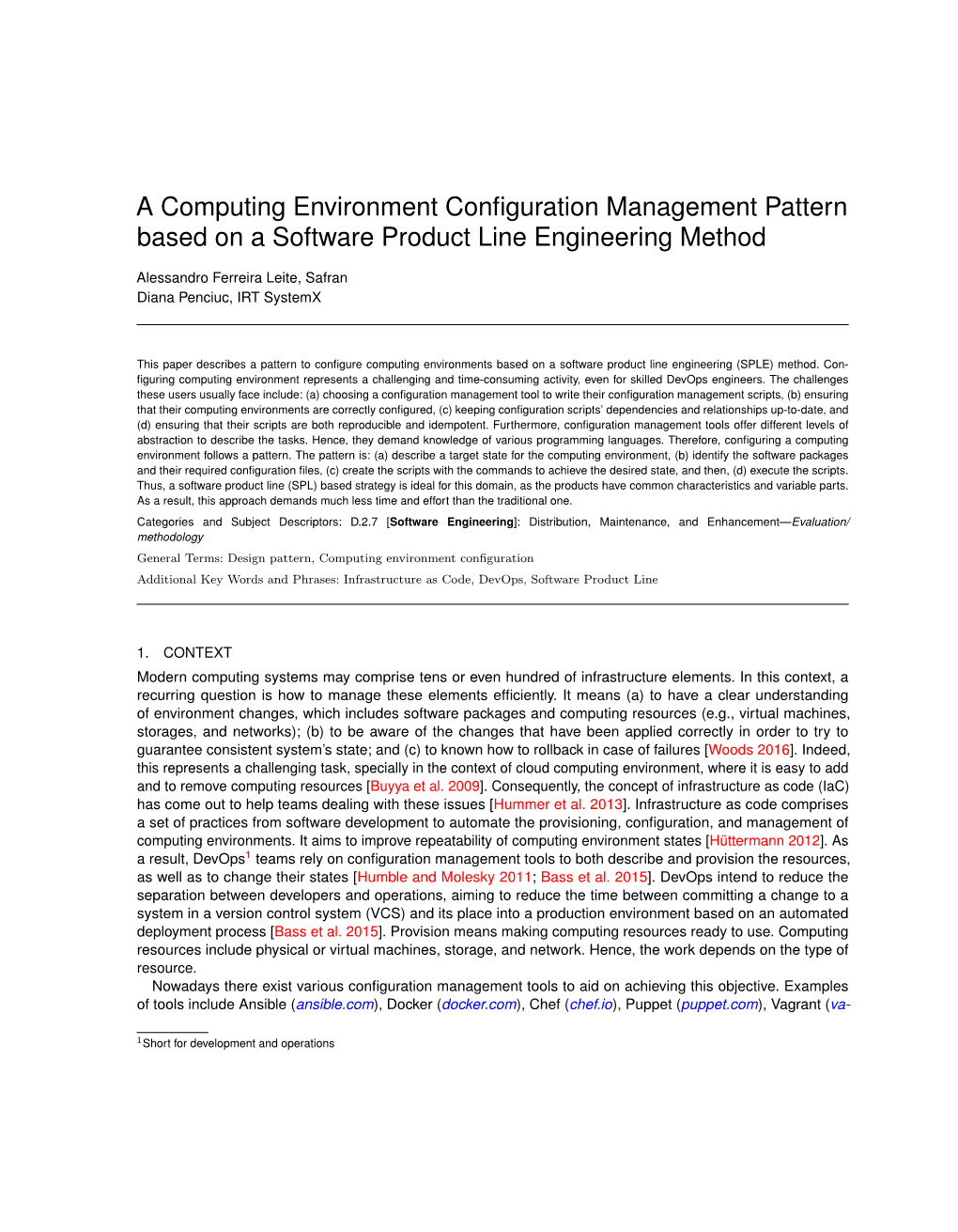 A Computing Environment Configuration