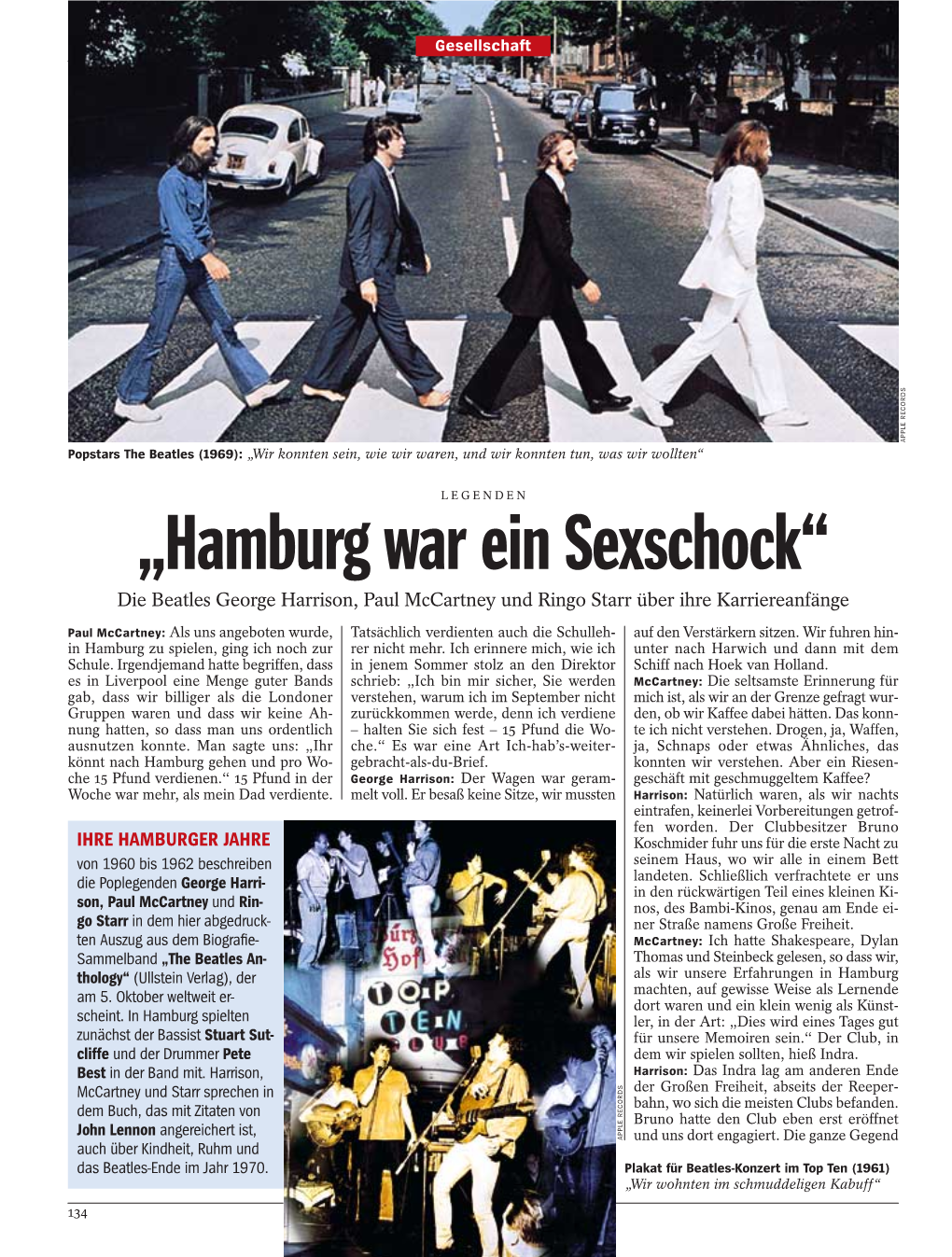 „Hamburg War Ein Sexschock“ Die Beatles George Harrison, Paul Mccartney Und Ringo Starr Über Ihre Karriereanfänge