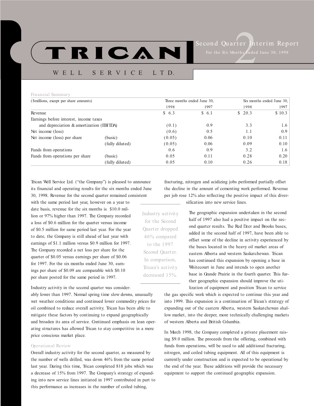 Trican Interim 2Q