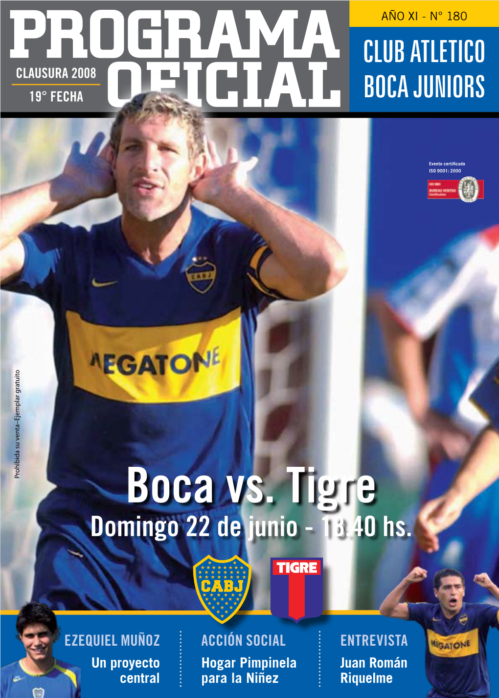 Programa Club Atletico Clausura 2008 Boca Juniors 19° Fecha Oficial