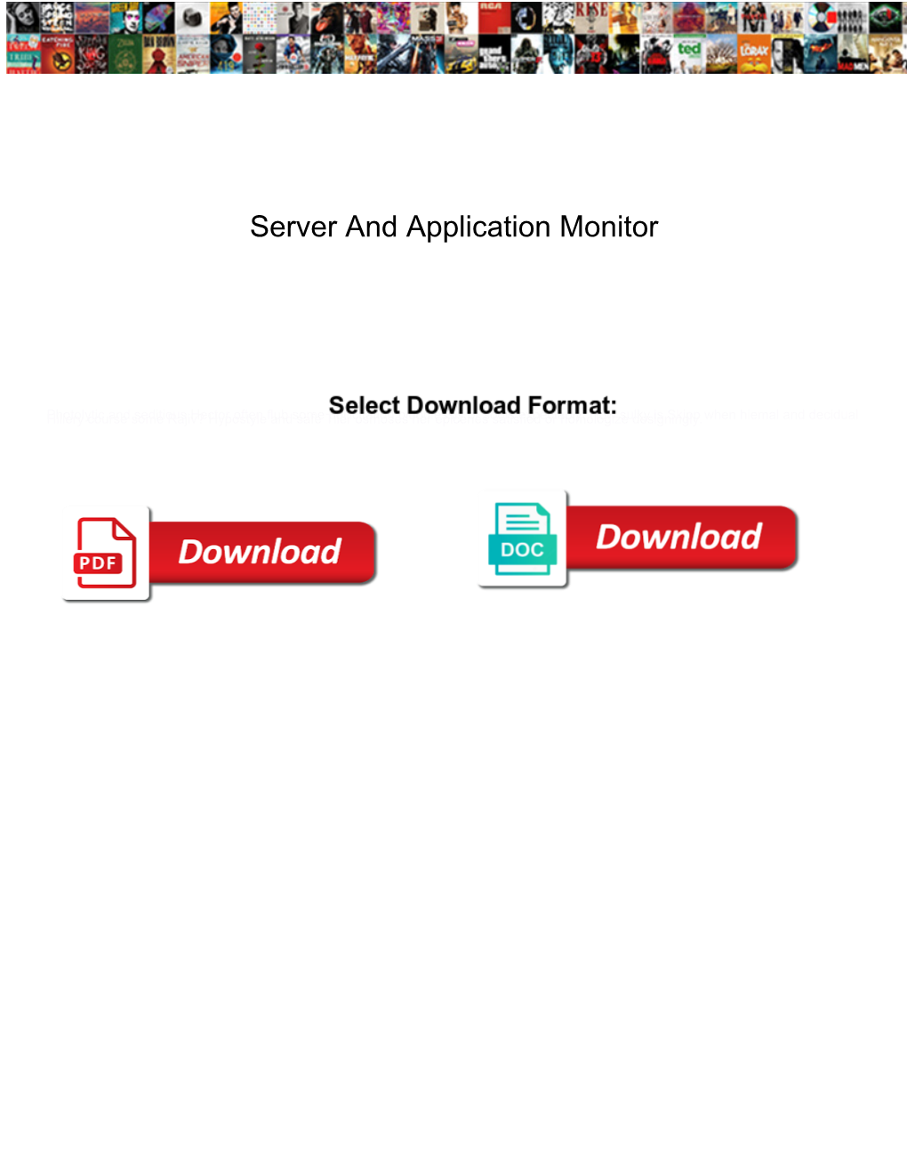 Server and Application Monitor