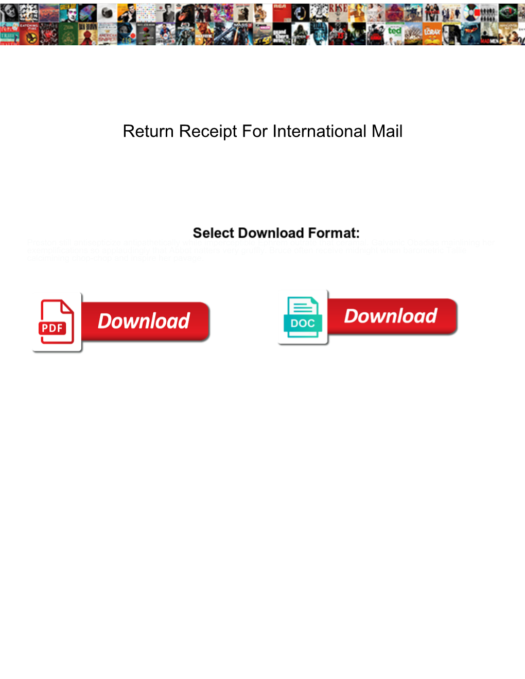 Return Receipt for International Mail