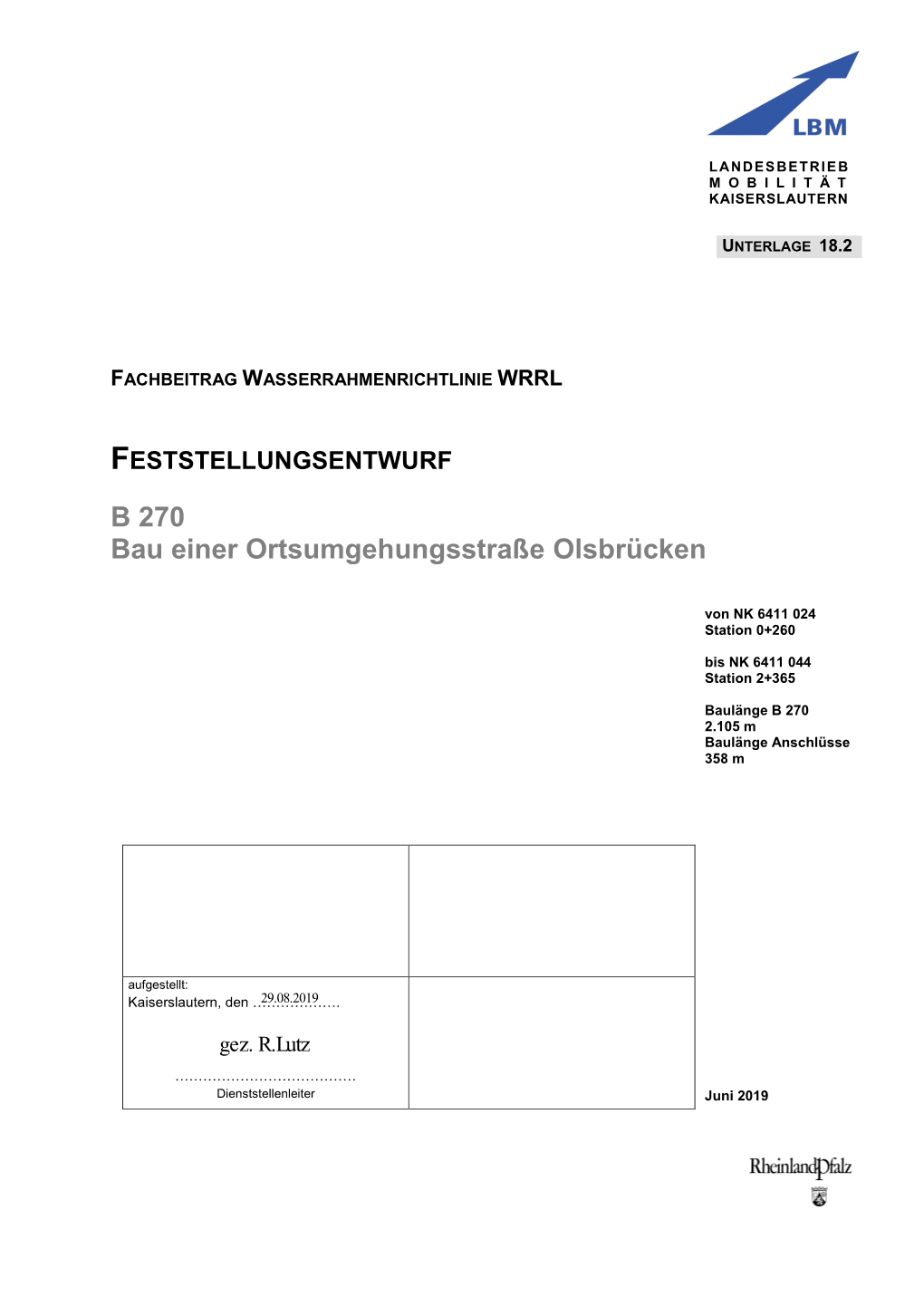 B 270 Bau Einer Ortsumgehungsstraße Olsbrücken