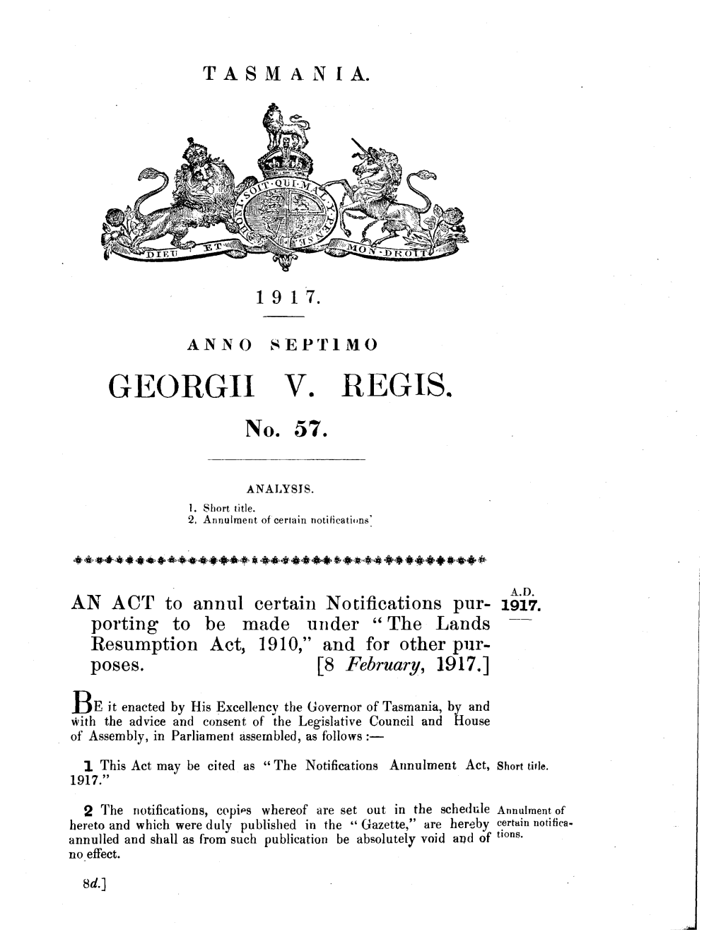 GEORGII V. REGIS. No
