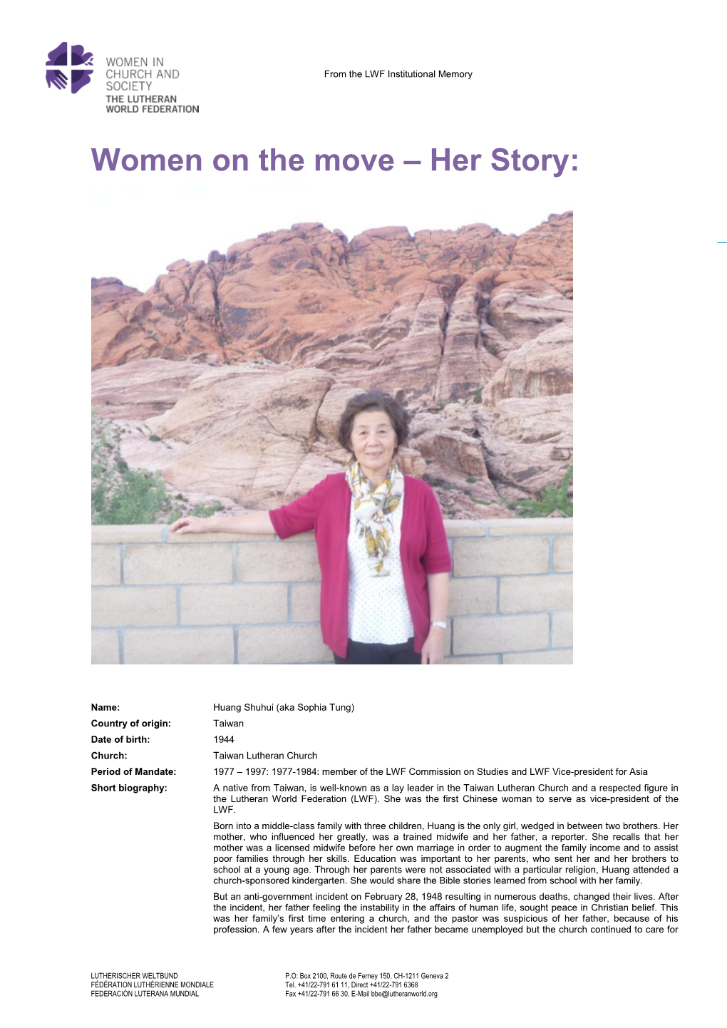 Women on the Move – Her Story