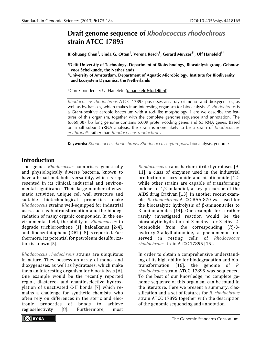 Rhodococcus Rhodochrous Strain ATCC 17895