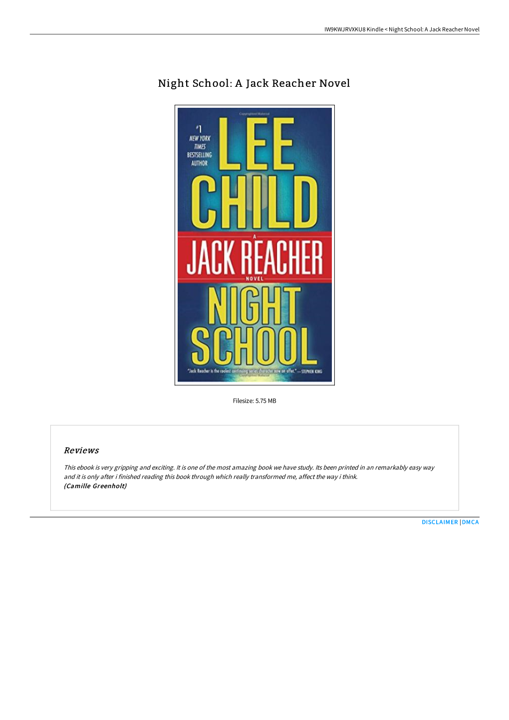 Read Book ~ Night School: a Jack Reacher Novel // YCOHMUQUVIKN