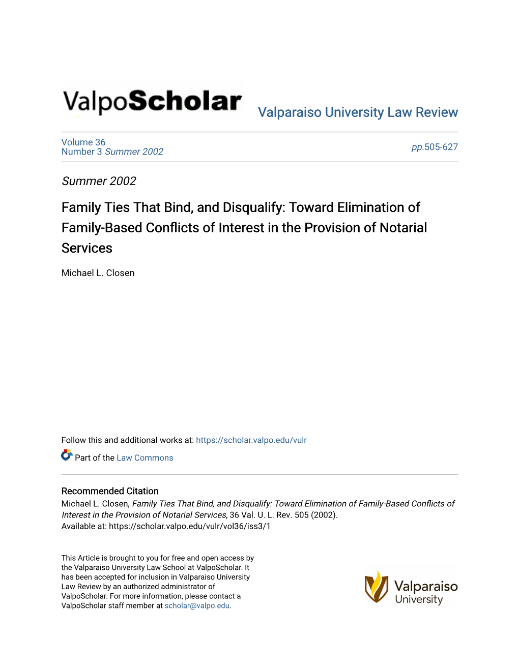 Family Ties That Bind, and Disqualify: Toward Elimination of Family-Based Conflicts of Interest in the Provision of Notarial Services