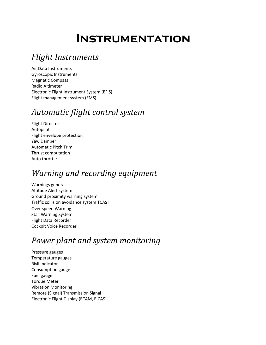 Instrumentation