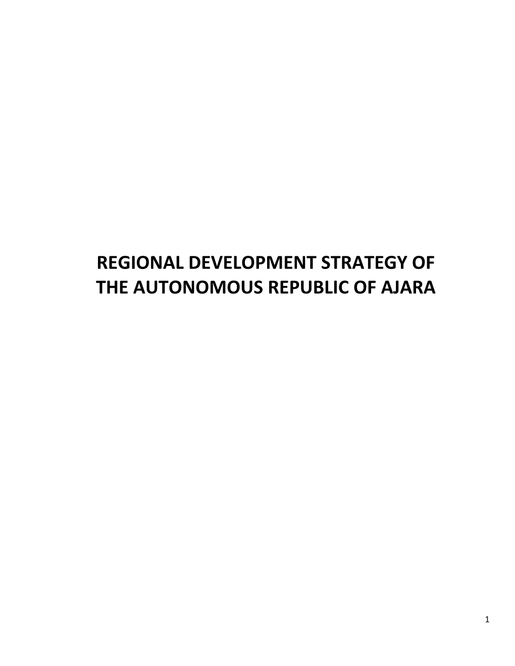 Acg 2011 Regional Development Strategy of Ajara