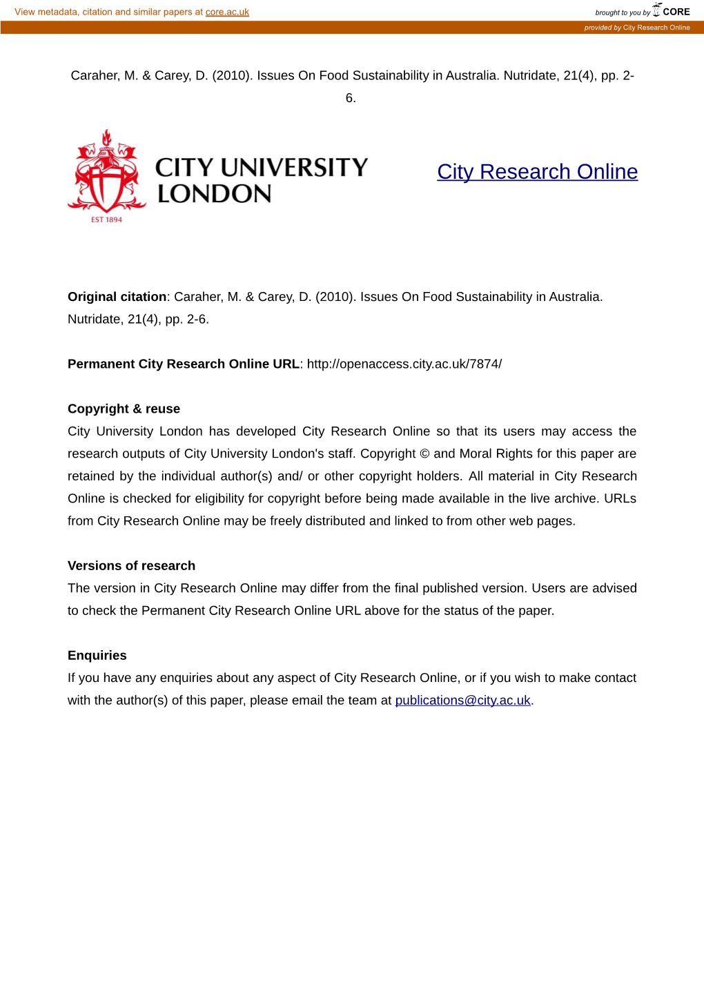 City Research Online